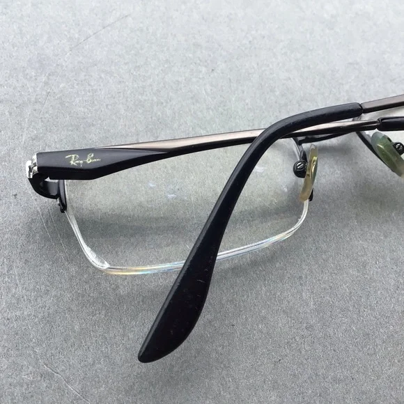 Ray Ban Teen Half Rim Square Silver and Black Eyeglasses RB 6154 Frames - Picture 3 of 12